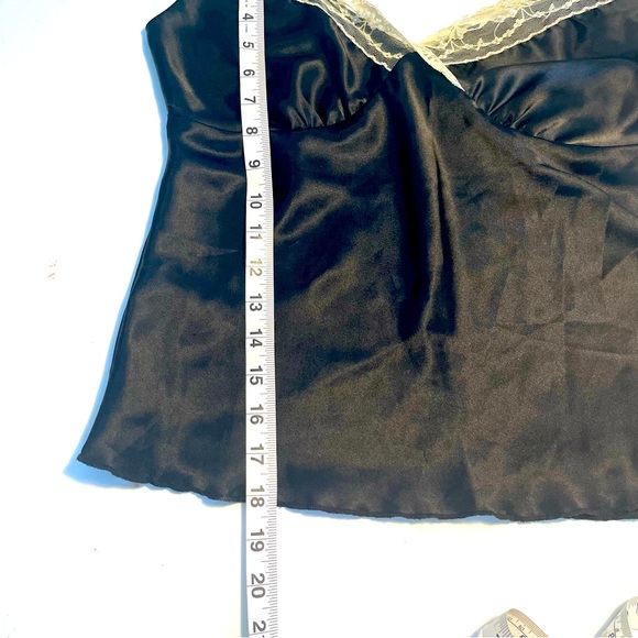 Bisou Bisou camisole, black with cream lace M - Picture 9 of 10